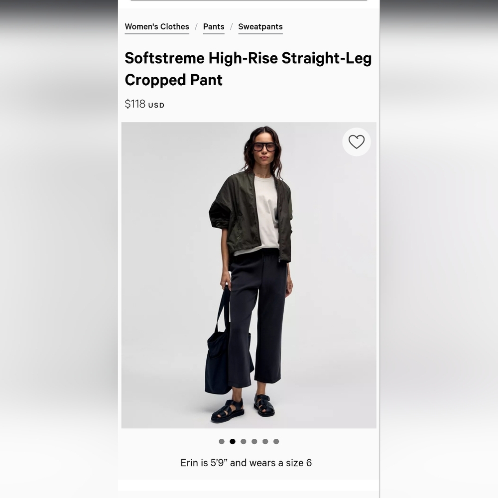 Lululemon Softstreme Straight Leg Cropped Pant